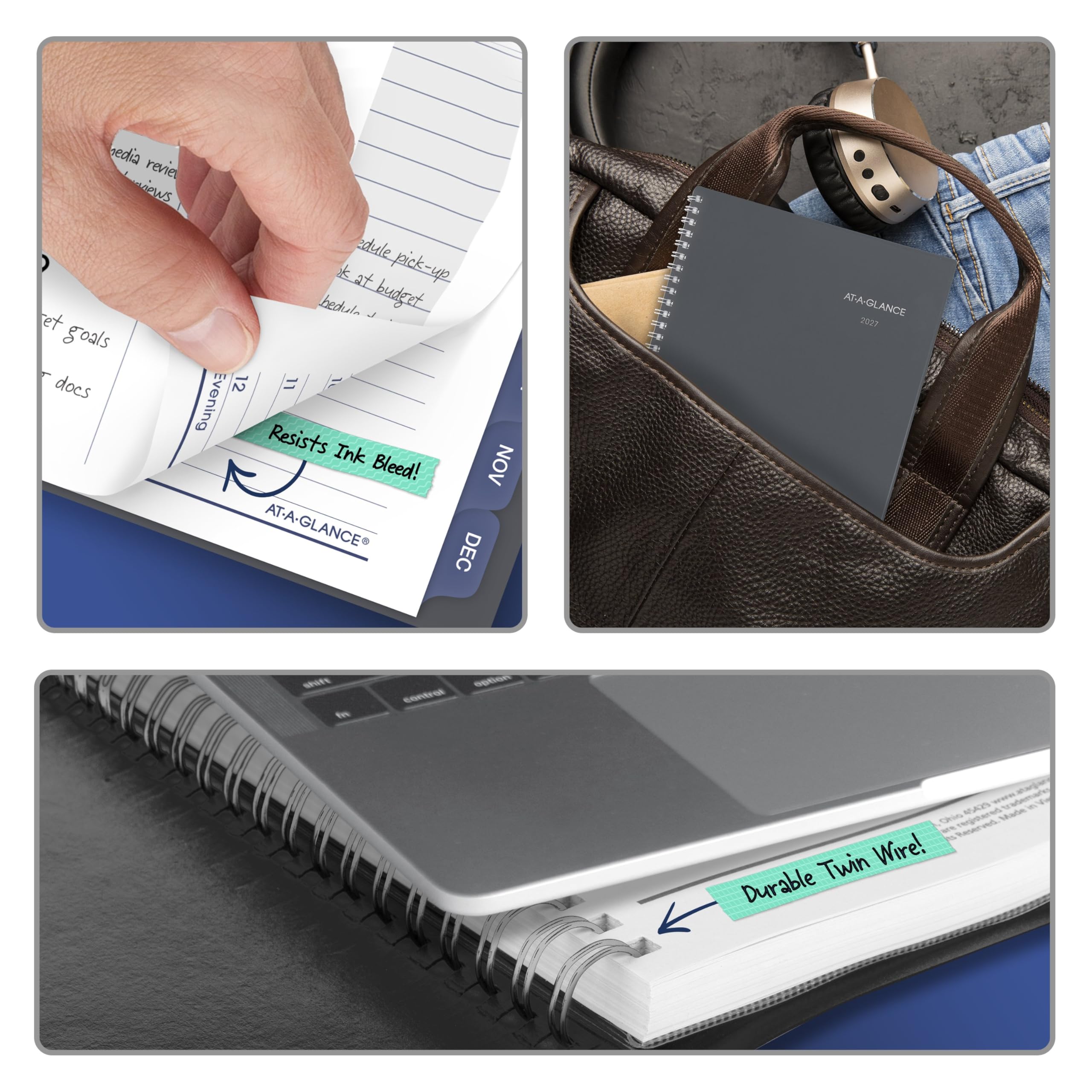 AT-A-GLANCE DayMinder GC2000727 Planer für 2027, Wochen- und Monatsplaner, 12,7 x 20,3 cm, Grau