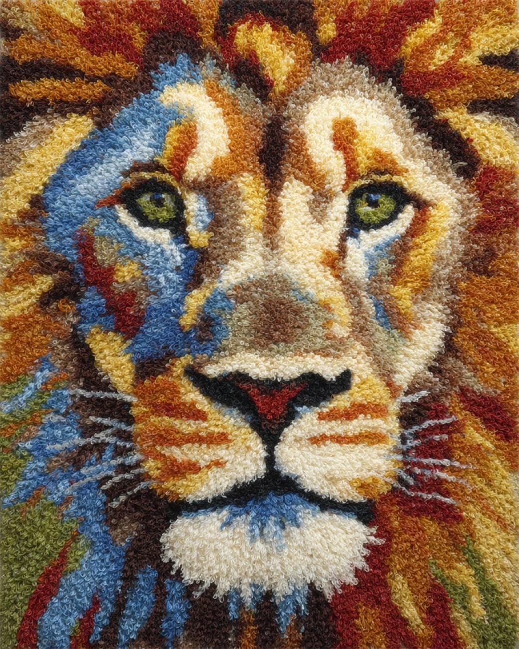 AMBATTERY Kit Crochet Loquet Lion de dessin animé 60x90cm