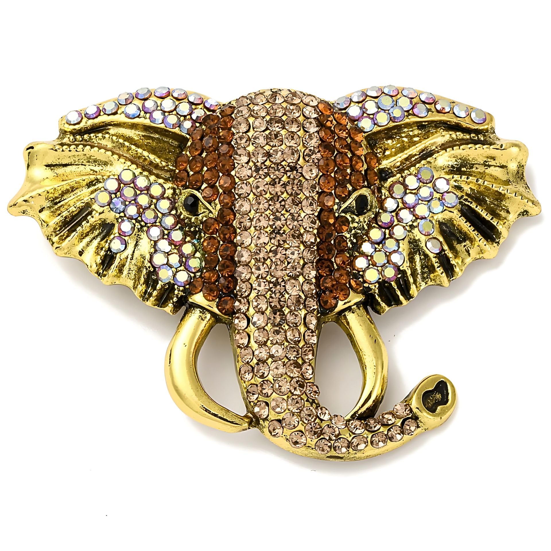 Gold Plated 'Blessed Elephant Glow' Lord Ganesha Inspired Brooch Cum Saree Pin For Women And Girls | Trendy Statement Fashion Jewelry | Elegant Pin for Saree, Blazers, Dresses, Bags & More (Brooch0678) 1 Pc-image-33