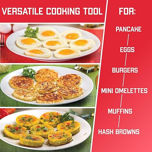 Miniatura 7 de Molde de silicona antiadherente para panqueques – Molde para panqueques de 7 círculos – Molde de silicona resistente al calor – Anillos de silicona