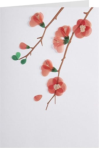 Miniatura 3 de NIQUEA.D Tarjeta en blanco personalizada, ramas de membrillo de vellum (NBL-0009)