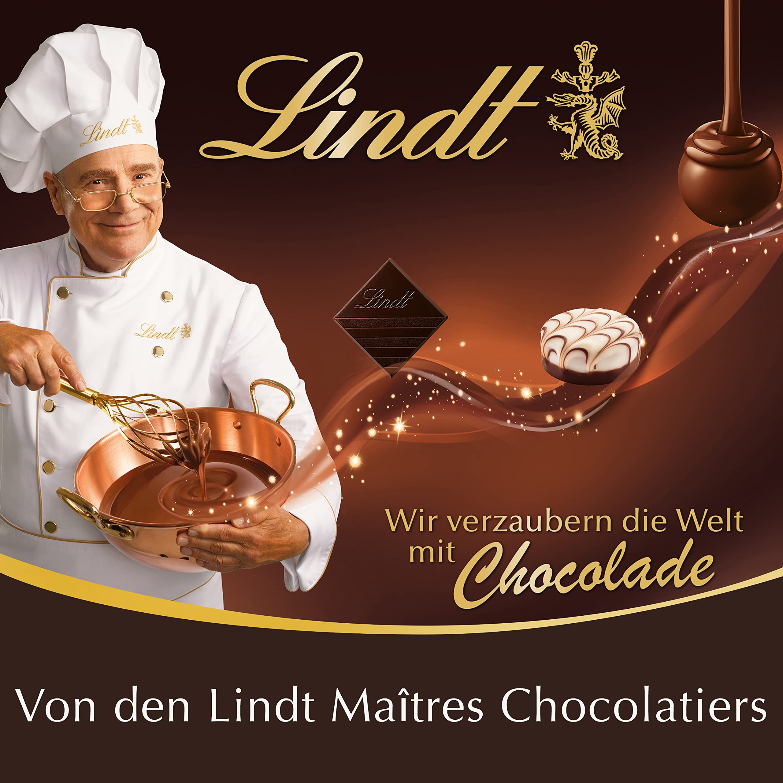 Lindt Lindor Filled Dark Chocolate Bar, 100 grams 2