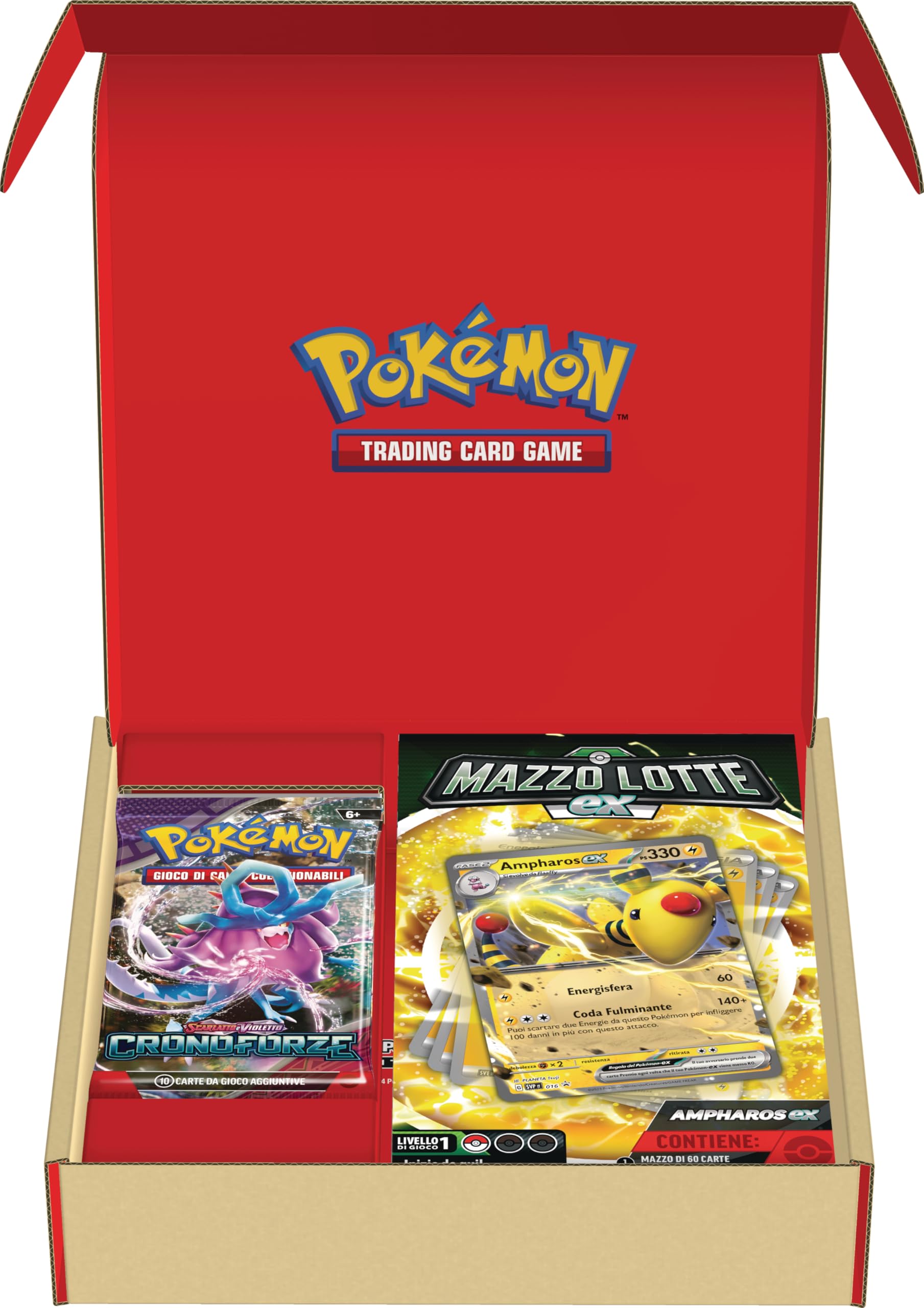 Confezione con Mazzo Lotte ex Ampharos-ex e due buste di espansione del GCC Pokémon: (mazzo di 60 carte pronto all’uso), edizione in italiano ESCLUSIVA AMAZON