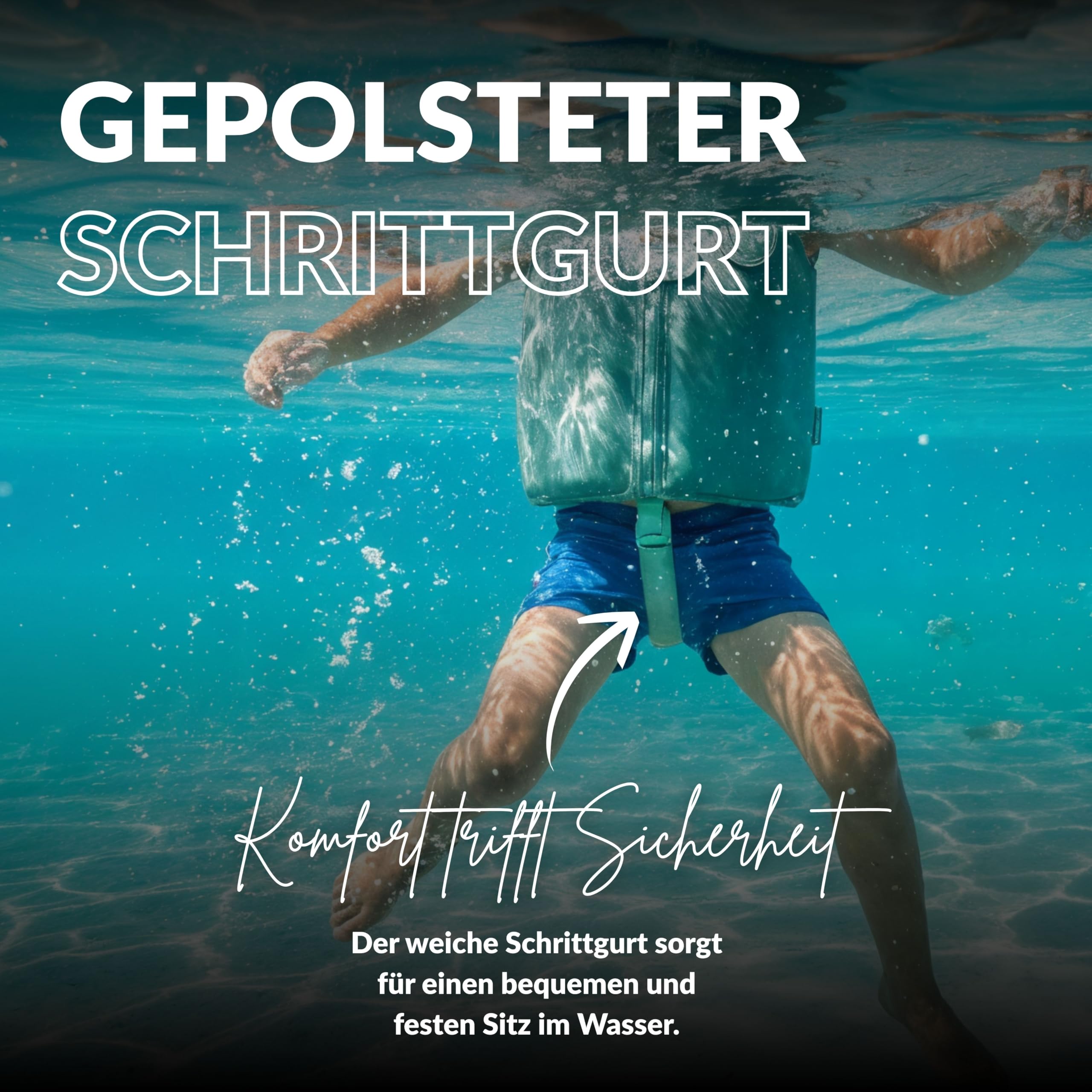 NOARD Kinder Schwimmweste (2-6 J. / 15-30 kg) Schwimmhilfe mit Schrittgurt | Wechsel-Patches für hohen Tragespaß | EN 13138-1:2021 | 8 herausnehmbare Schwimmkörper | weiches Neopren | Schwimmlernhilfe