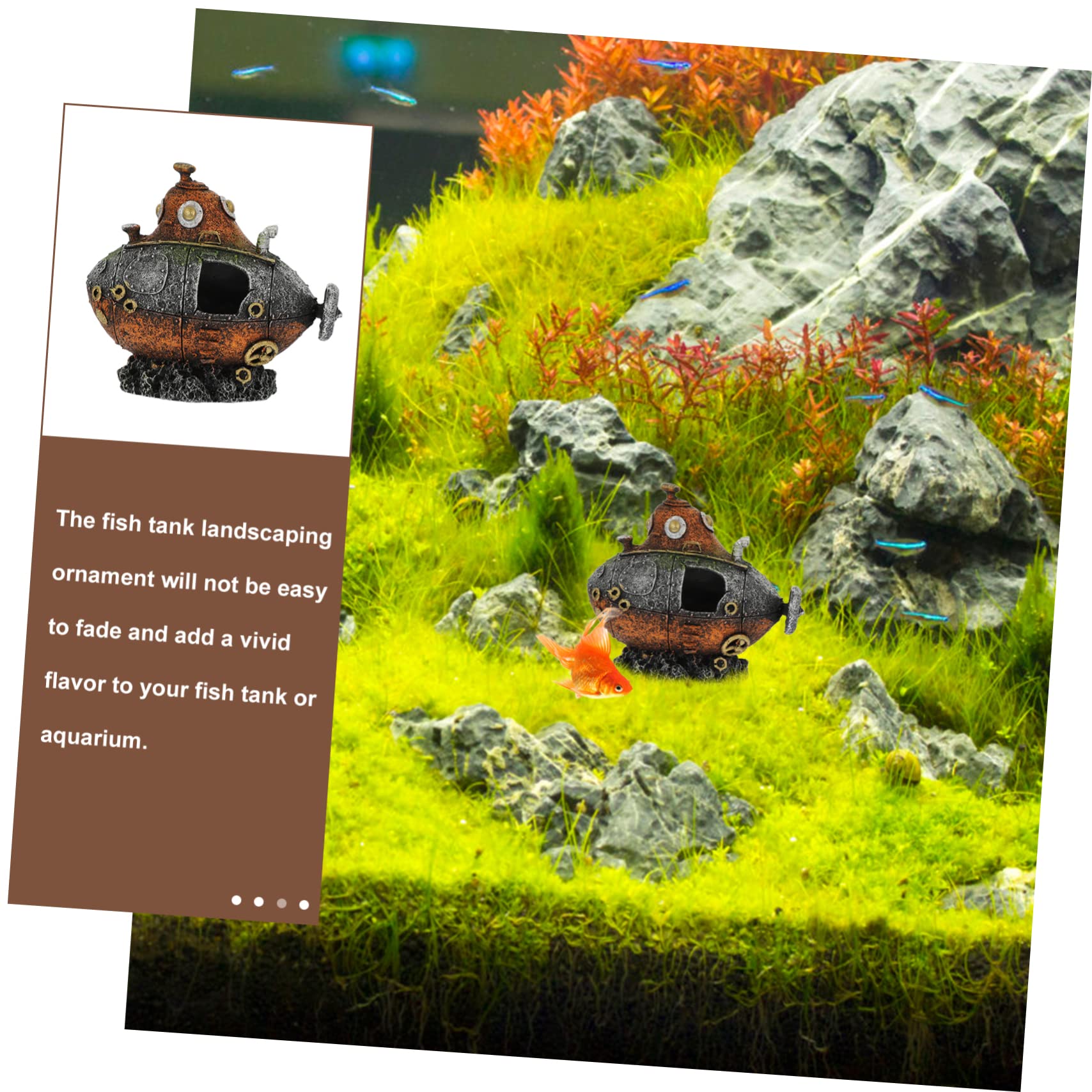 YARNOW 3 Piezas escondite de pecera Calentador Juguetes Frasco náutico vacío decoración pecera Decoración de pecera Acuario paisajismo decoración Accesorios para peceras Resina