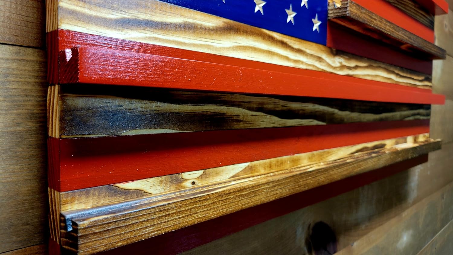 Small Classic American Challenge Coin Holder Display, Wooden Shelves hold 45-50 Coins, for Military, Police, Law Enforcement, First Responders, Custom Handmade Quality, Made in Texas