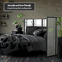 Vista 3 de Pantalla Shoji de árbol de bambú corto de 4 pies - Negro - 4 paneles