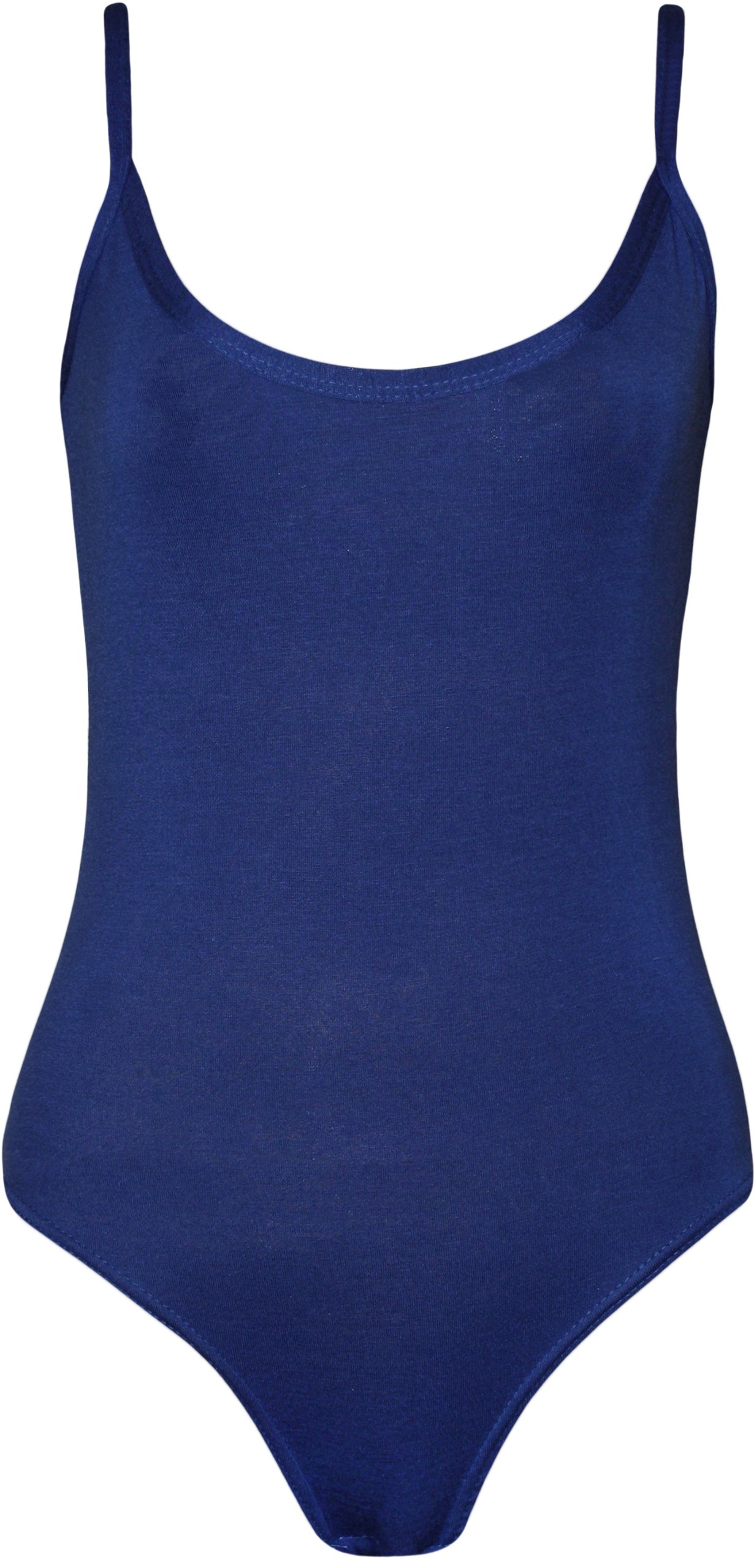 Wearall Women's Royal Blue Strappy Sleeveless Camisole Vest Bodysuit Leotard Top - 8-10