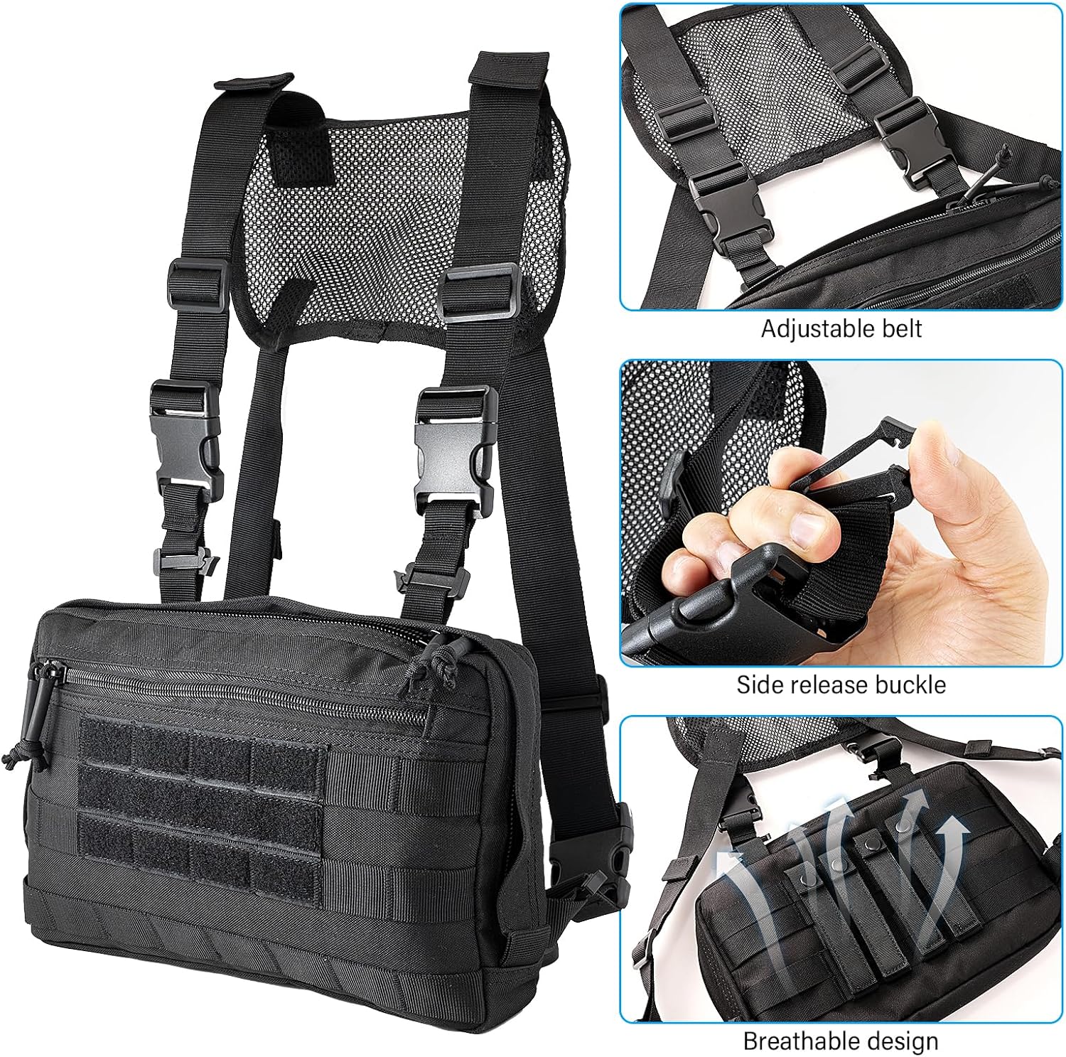 Gomake Outdoor Chest Bag Car Wrapping Pouch with Adjustable Belt, Waterproof Oxford Tool Bag for Window Tint, Vinyl Wrap, Window Tint Tool Organizer