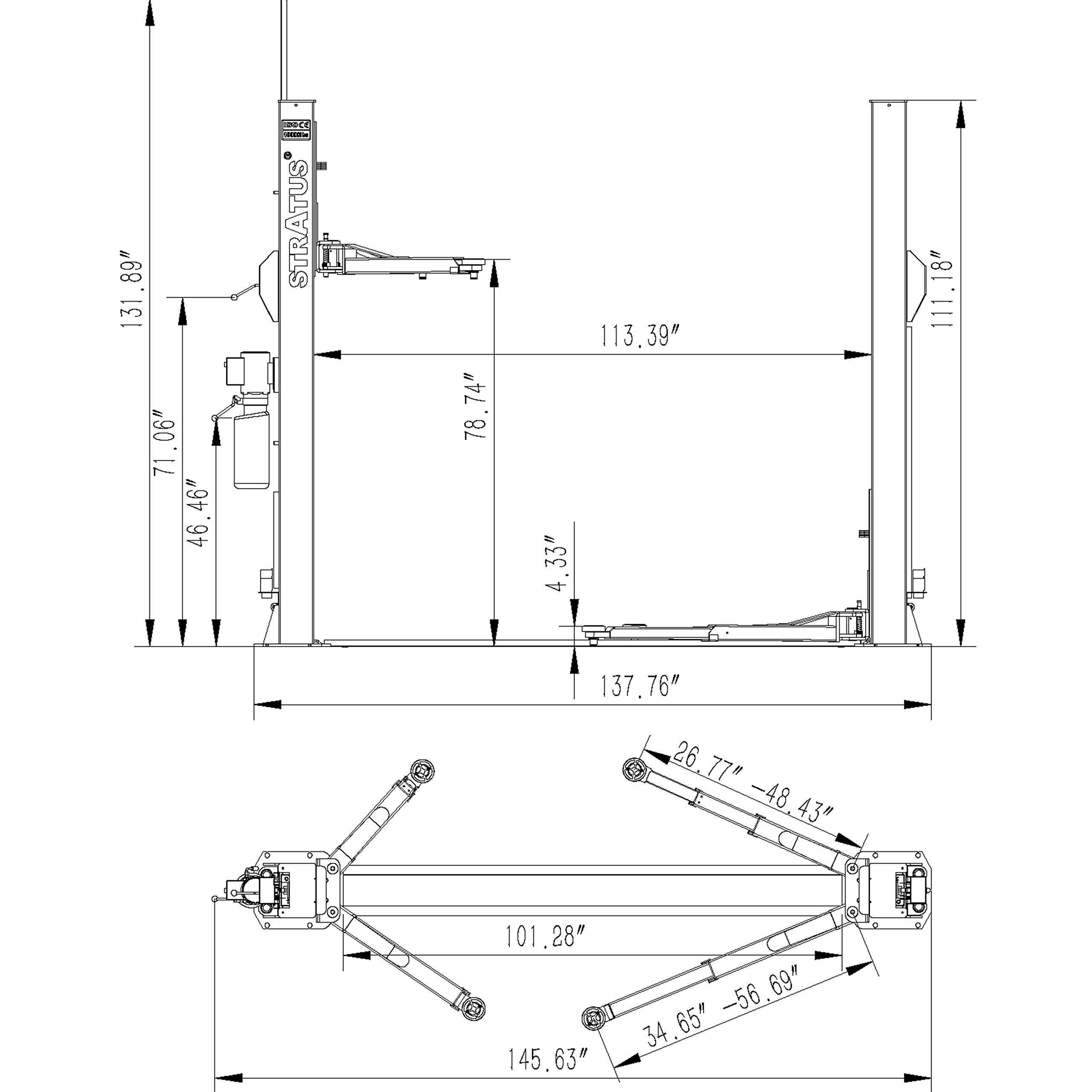 Plan View Of Auto Lift Lift Elevator Plan And Installation Cad Drawing