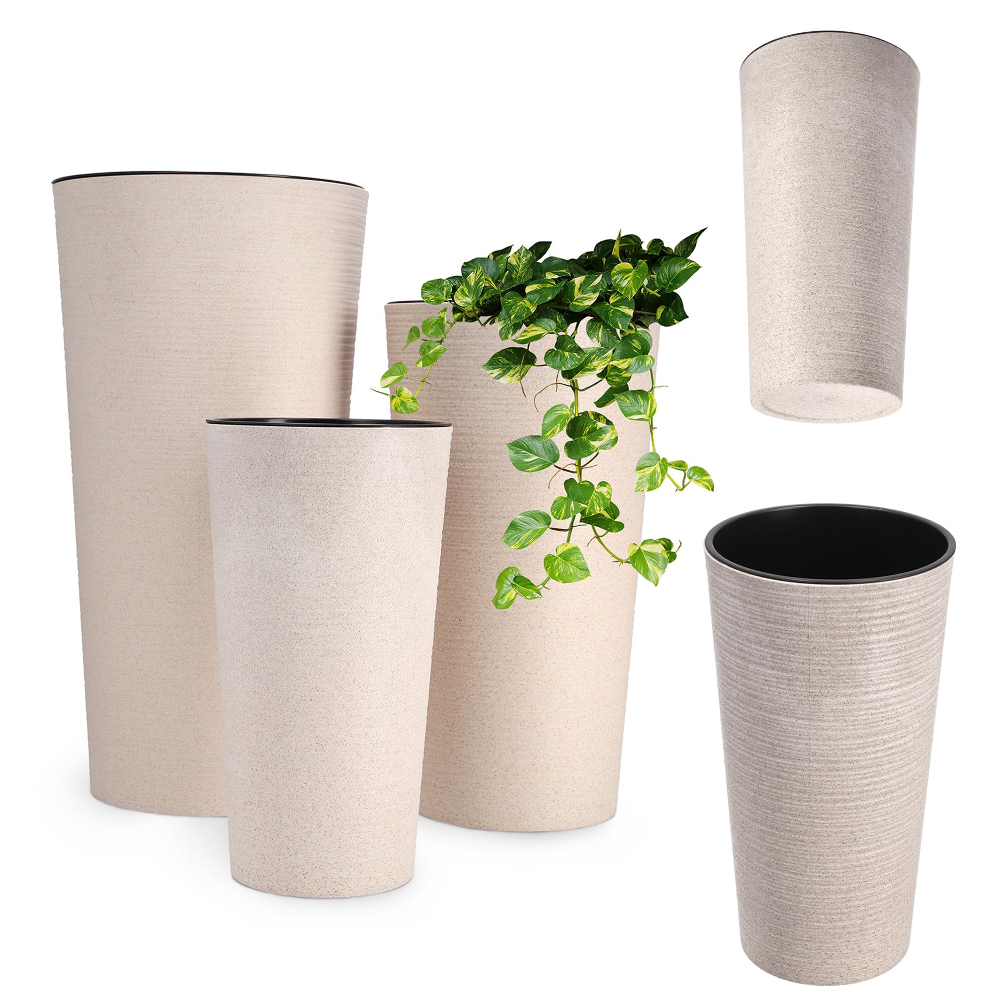 Lamela Duet - Vaso da fiori per piante, 250 mm, Antracite e ecru | Leroy Merlin
