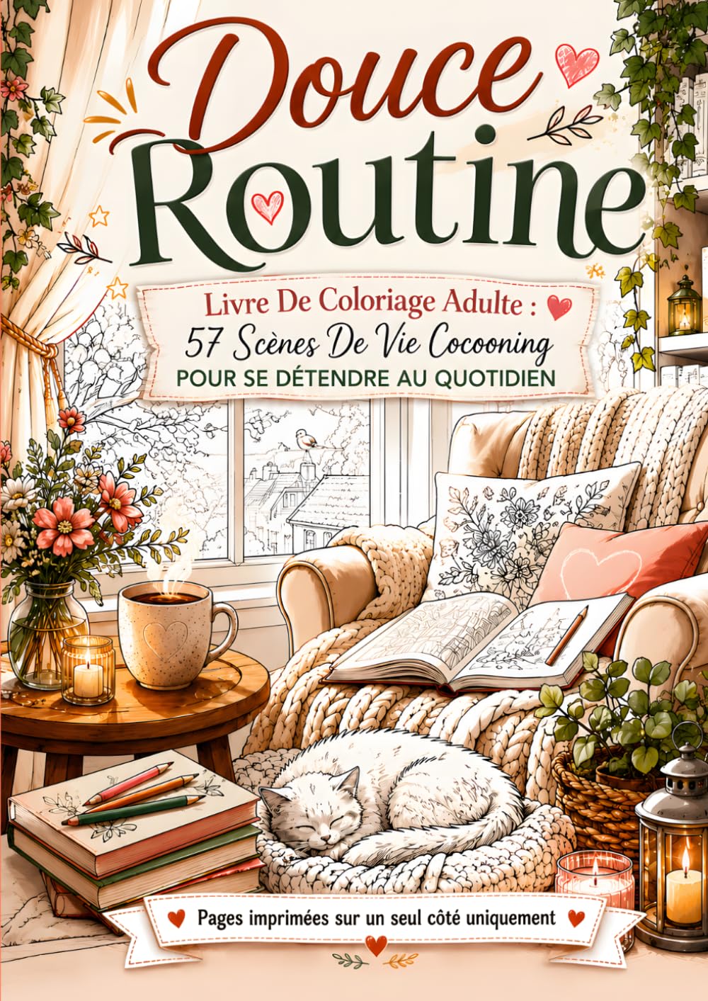 Douce Routine : Livre de Coloriage Adulte | 57 Scènes de Vie Cocooning pour Se Détendre au Quotidien