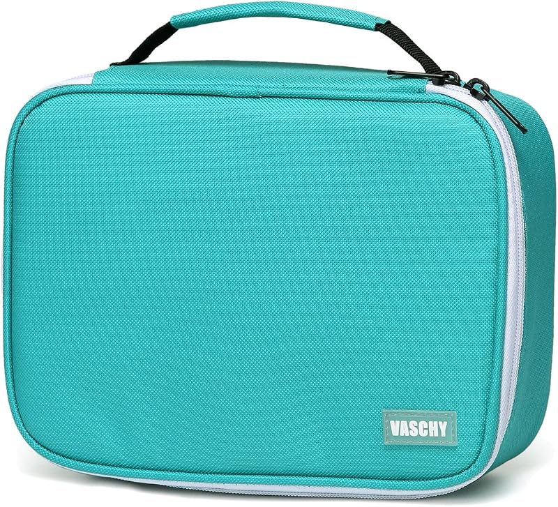 VASCHY Estuche grande para lápices, estuche para lápices de colores artísticos con capas desmontables, múltiples bolsillos con cremallera para la escuela, oficina, organización estacionaria, Turq