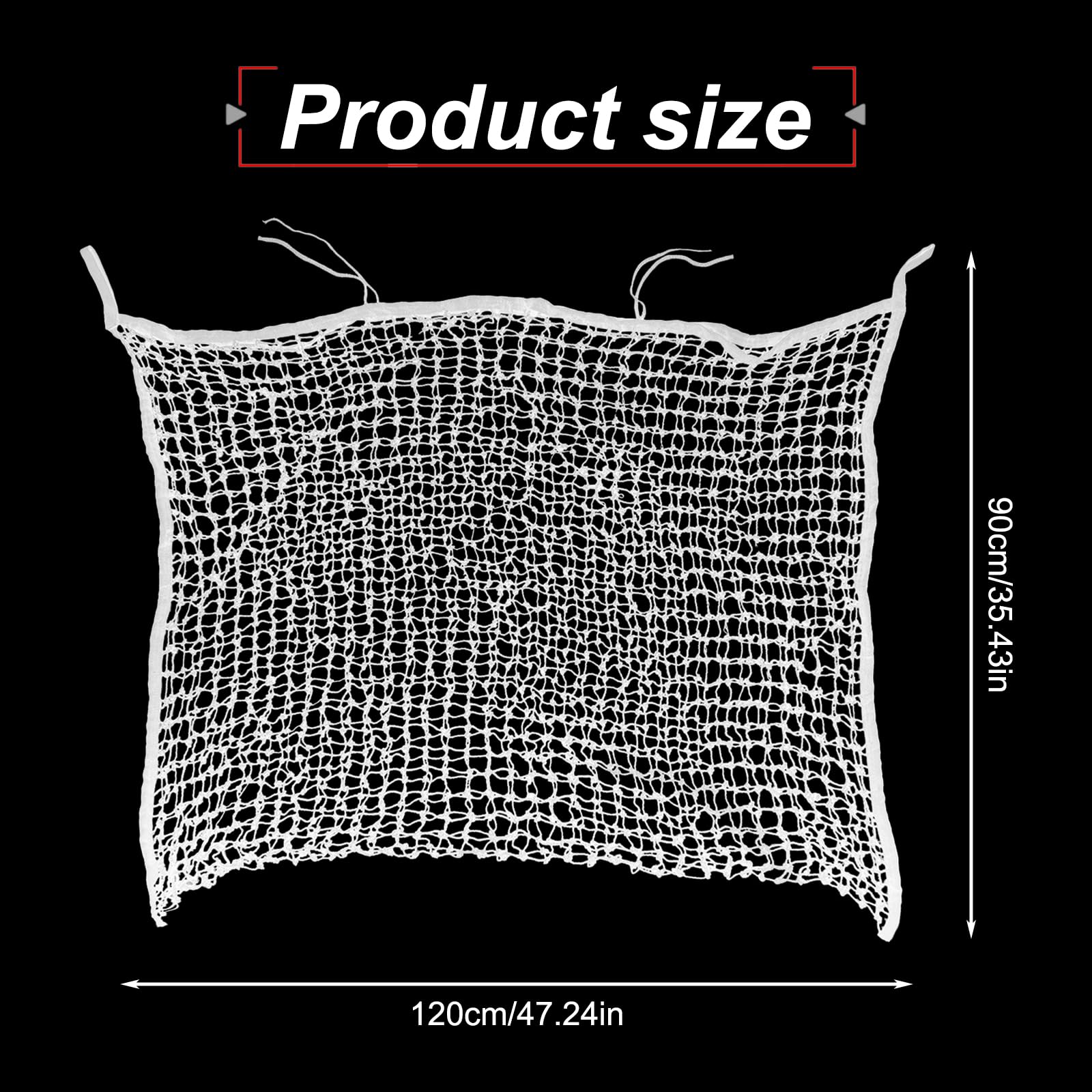 kingsea Heunetz Pferde 120cm x 90cm, Engmaschig 3 cm Netz Großer robuster Heusack Futternetz Heusack für artgerechte Fütterung, Weiß