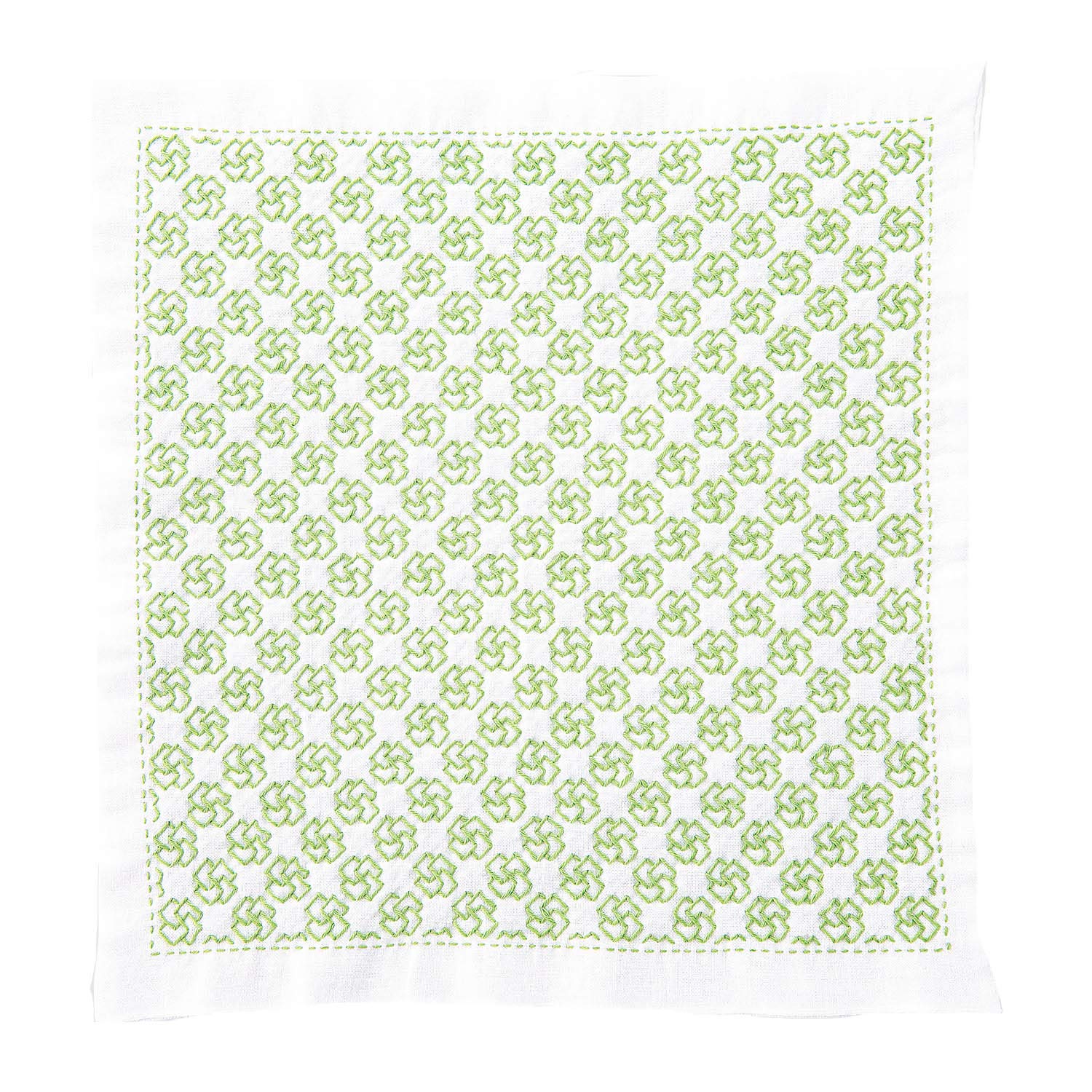 Olympus Multicoloured Thread Hitomezashi Sashiko Hana Fukin Buds Printed Fabric Embroidery Kit