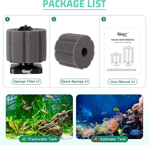 Miniatura 6 de hygger Filtro de esponja pequeña para acuario de 3  30 galones Betta Breeding Fry Camarones Caracoles Tanque de peces Filtros de aire de espuma
