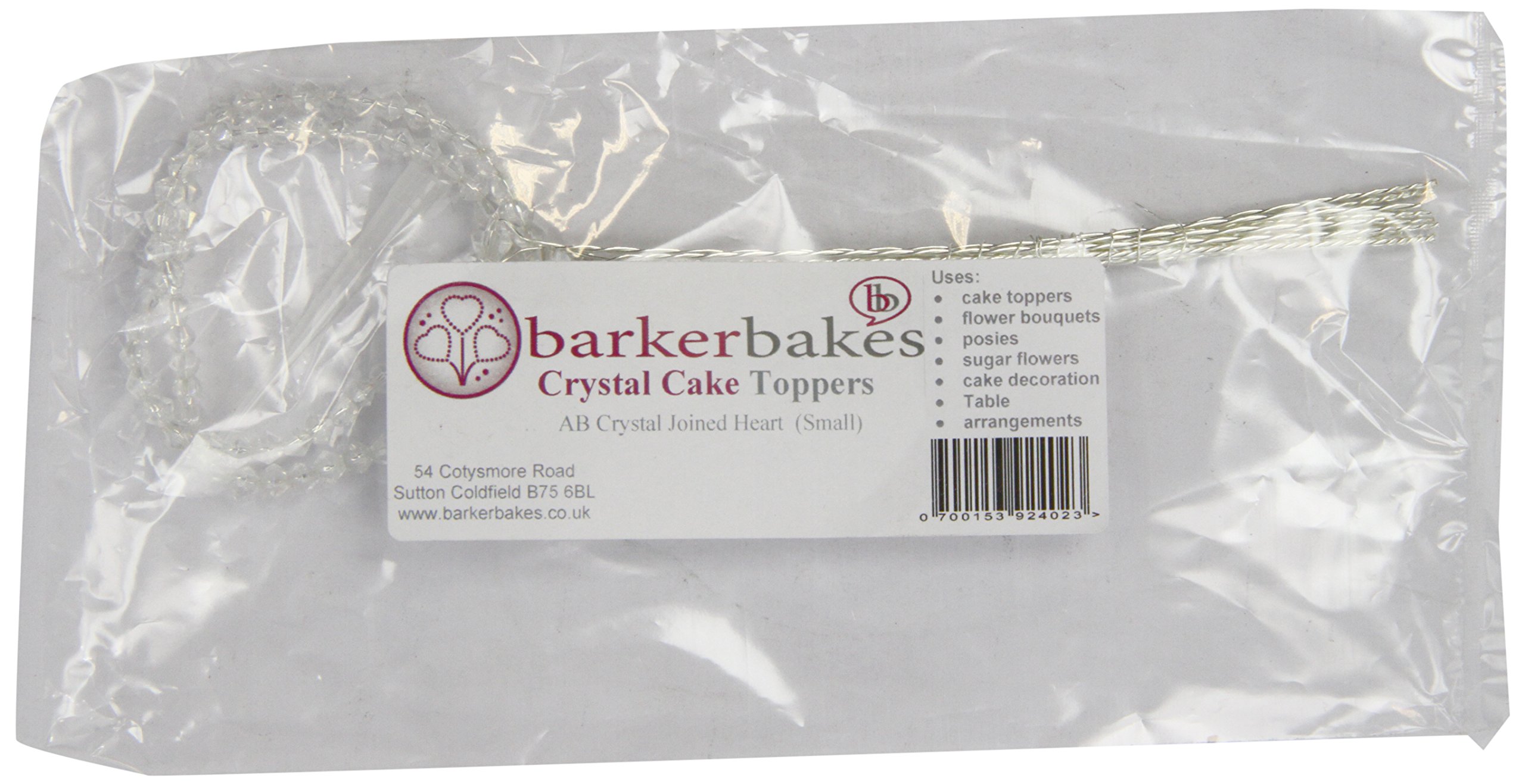 Barker Bakes Crystal Joined Heart Wedding Cake Toppers Small