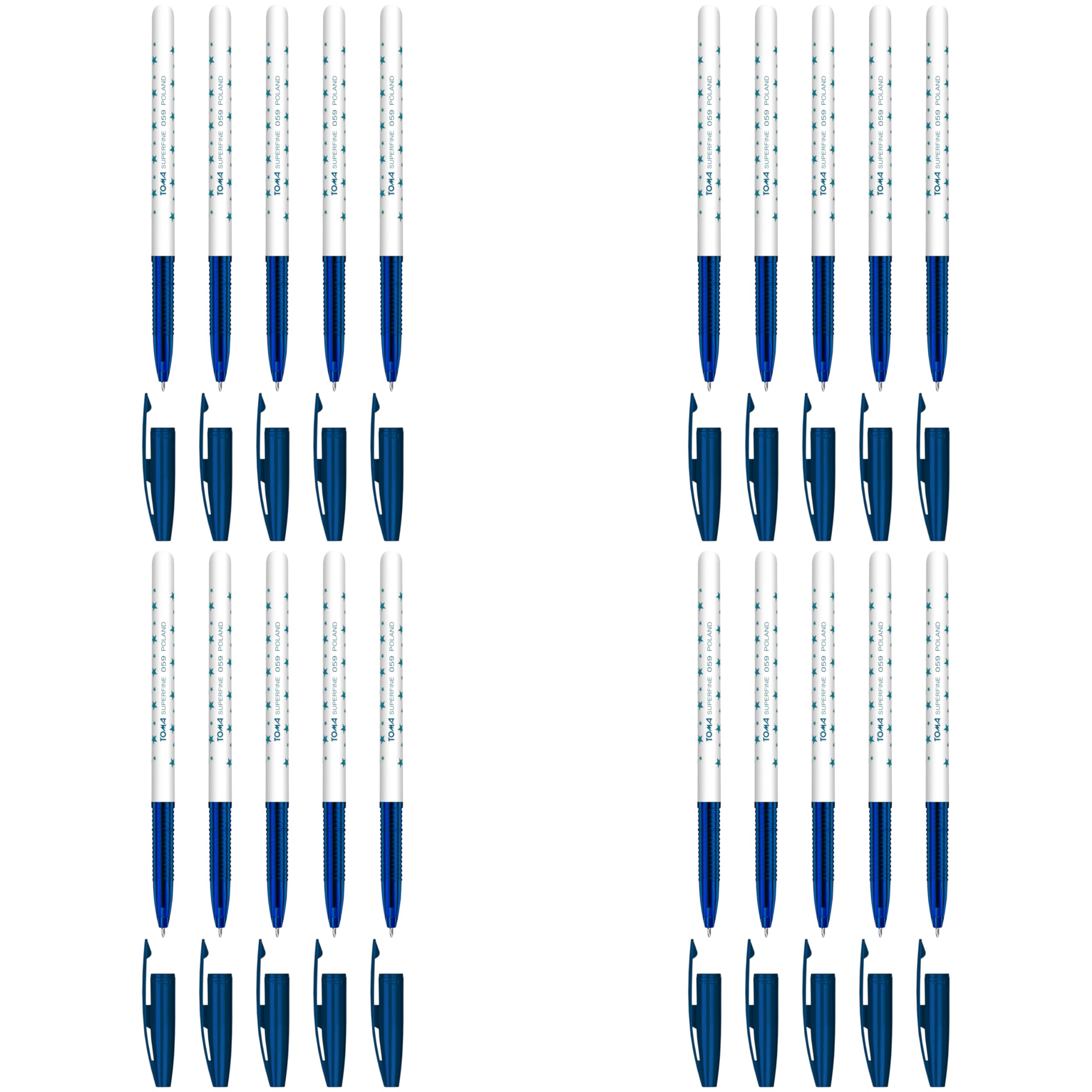 Ballpoint Pens, Smudge Free Ballpoint Pens, Extra Fine Point 0.5 mm, Ideal for School, Office, Everyday Use (Blue, 20 Pens)