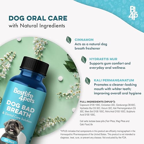 Miniatura 7 de BestLife4Pets Suplemento de cuidado dental de salud bucal para perros  Eliminador de sarro de placa control de estomatitis y gingivitis  Alivio