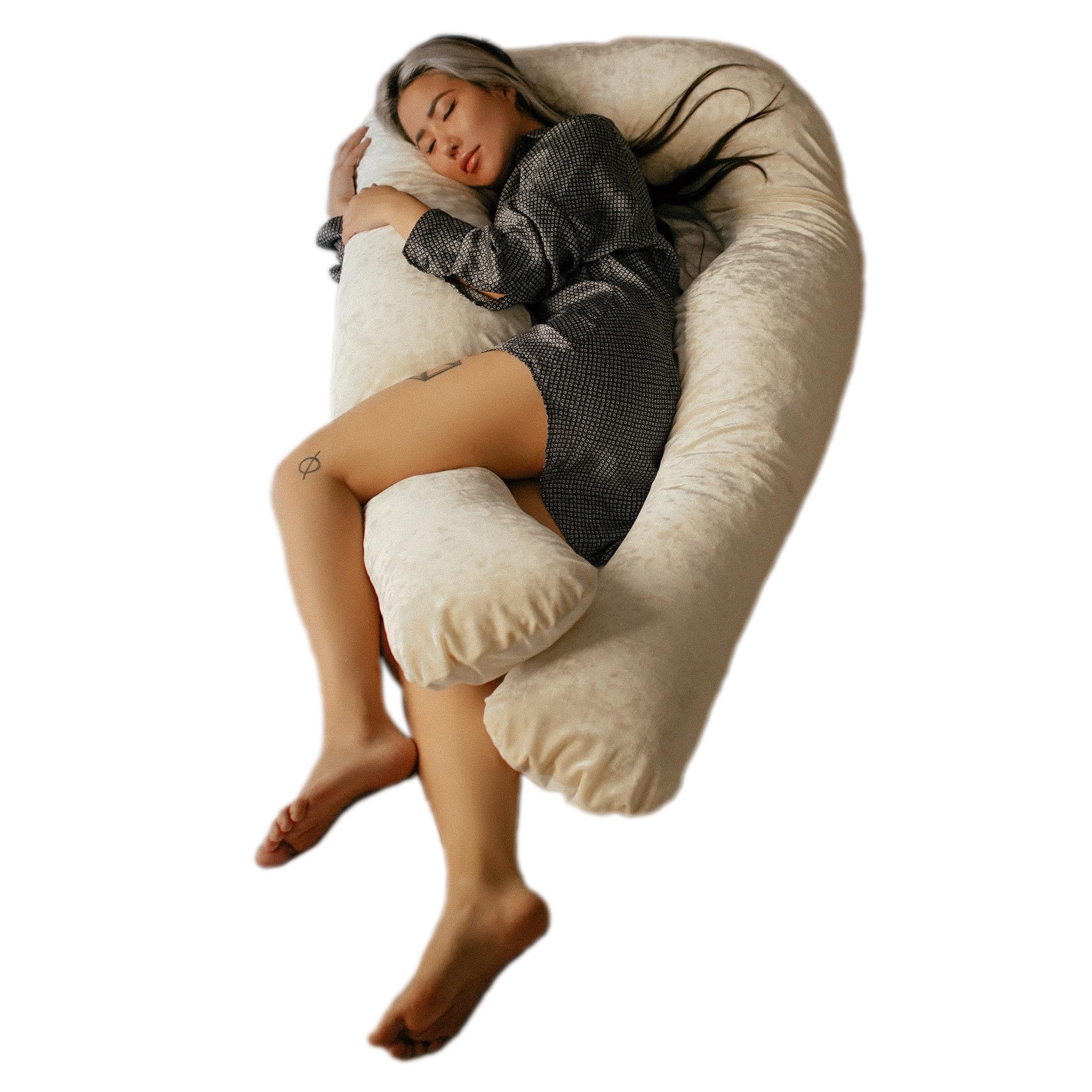 Photo 1 of YANA 360° Body Pillow | Luxury U Shaped Pregnancy Pillow - Organic Bamboo Cotton - Shredded Cooling Gel Fill - Ergonomic Design - Double Sided - Washable