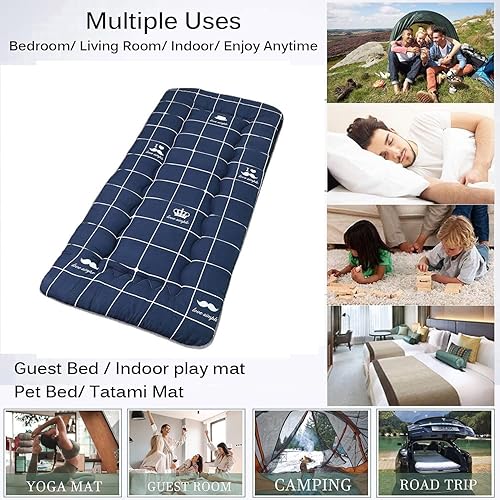 Miniatura 7 de XHHBS Colchón de futón japonés de 12in tapete de tatami de futón grueso colchón plegable para habitación hotel dormitorio hospital viajes cama de