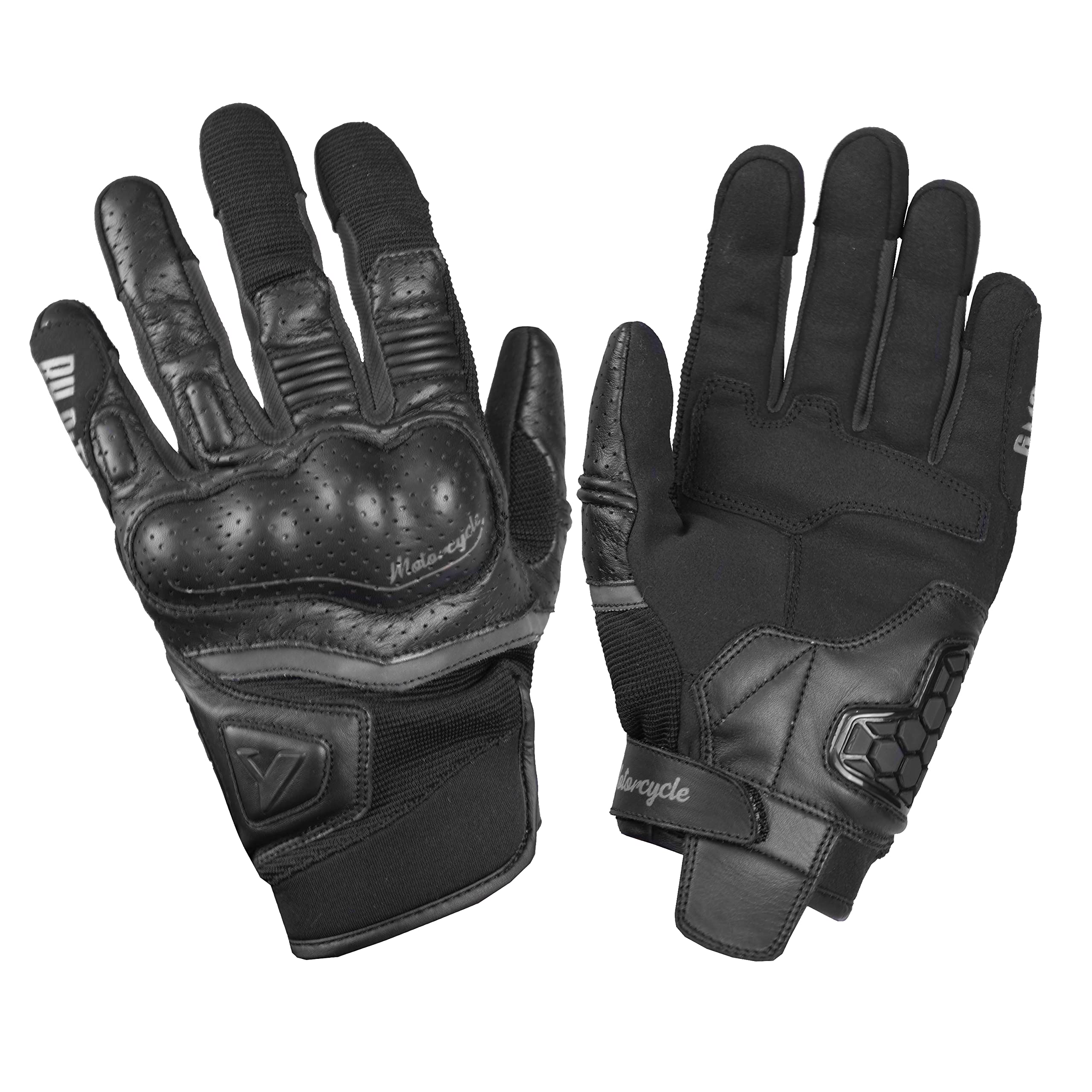 BY CITY | Guantes de Verano para Moto Tokio Man | Guantes de Piel Perforada | Protecciones Rígidas en Nudillos | Zonas Acolchadas | Refuerzo Antiabrasión en la Palma | Transpirables