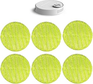 6 Pack Mop Replacement Pads, 16cm/6.3inch Re-Usable Mop Refill Pads, Microfiber Pads, Absorbent Mop Pads, Mop Heads Replacement, Flash Mop Refill Pads for Hurricane Float Mop (Grass Green)