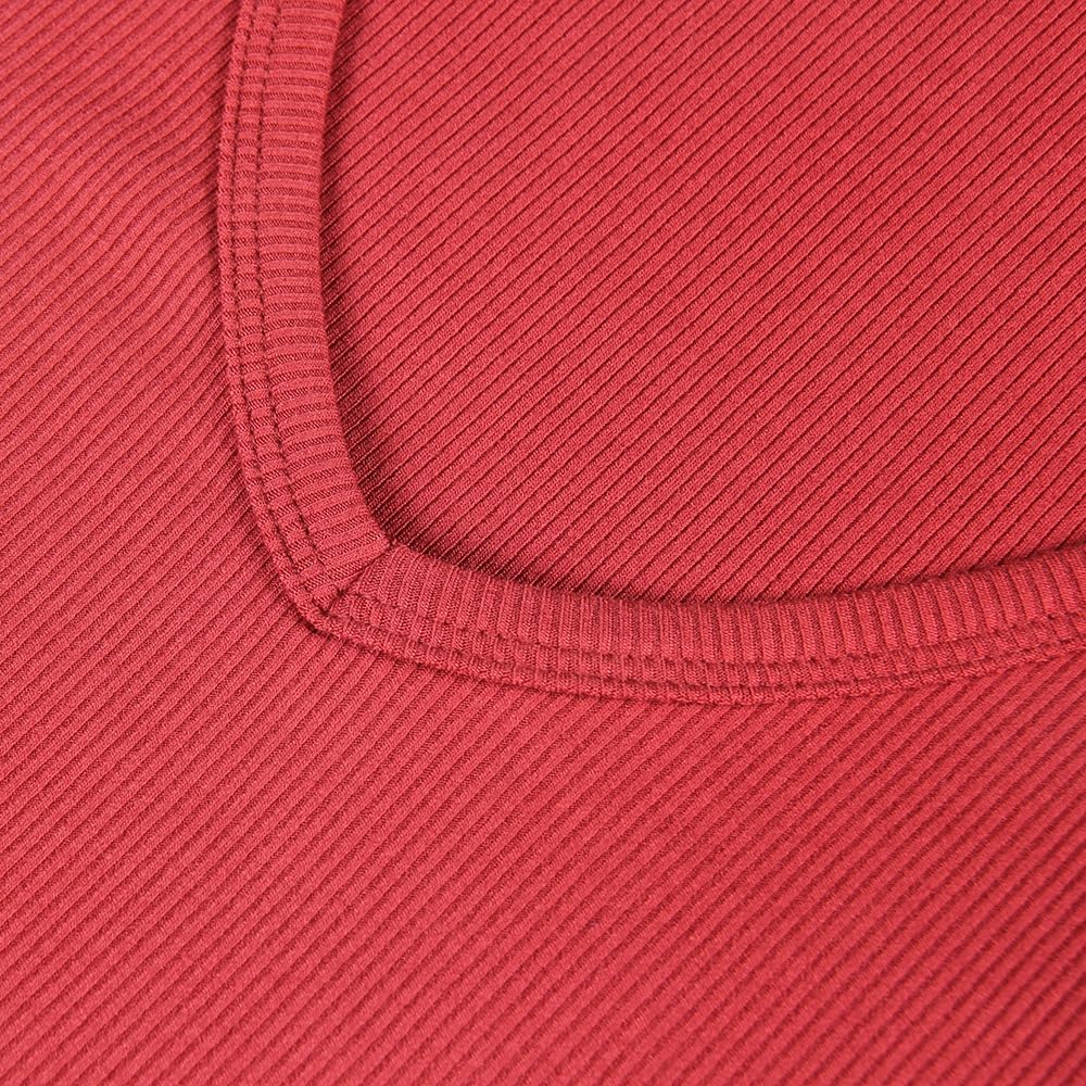 Artfish Women's Sleeveless Shirt Ribbed Fitted Scoop Neck Basic Crop Tank Top Cropped - Image 4