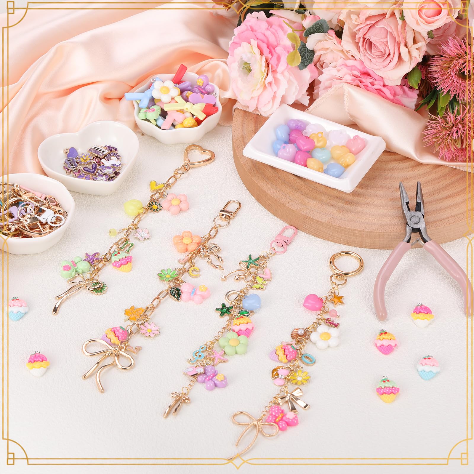 Charms Lip Gloss - Kit de fabricación de llaveros para manualidades, 698