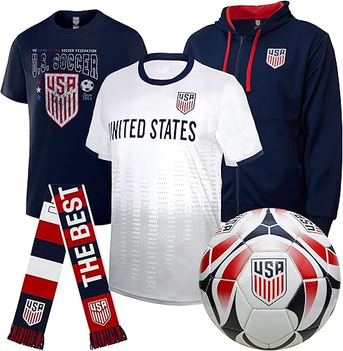 Icon Sports World Cup Ultimate Fan Pack  Producto oficial de fútbol de 5 piezas  Camisa, camiseta, chaqueta, bufanda, pelota