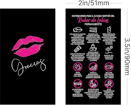 Miniatura 5 de BRAWNA Paquete de 100 instrucciones de post Cuidados De Las Cejas Permanentes - Tarjetas de agradecimiento españolas para el cuidado posterior de