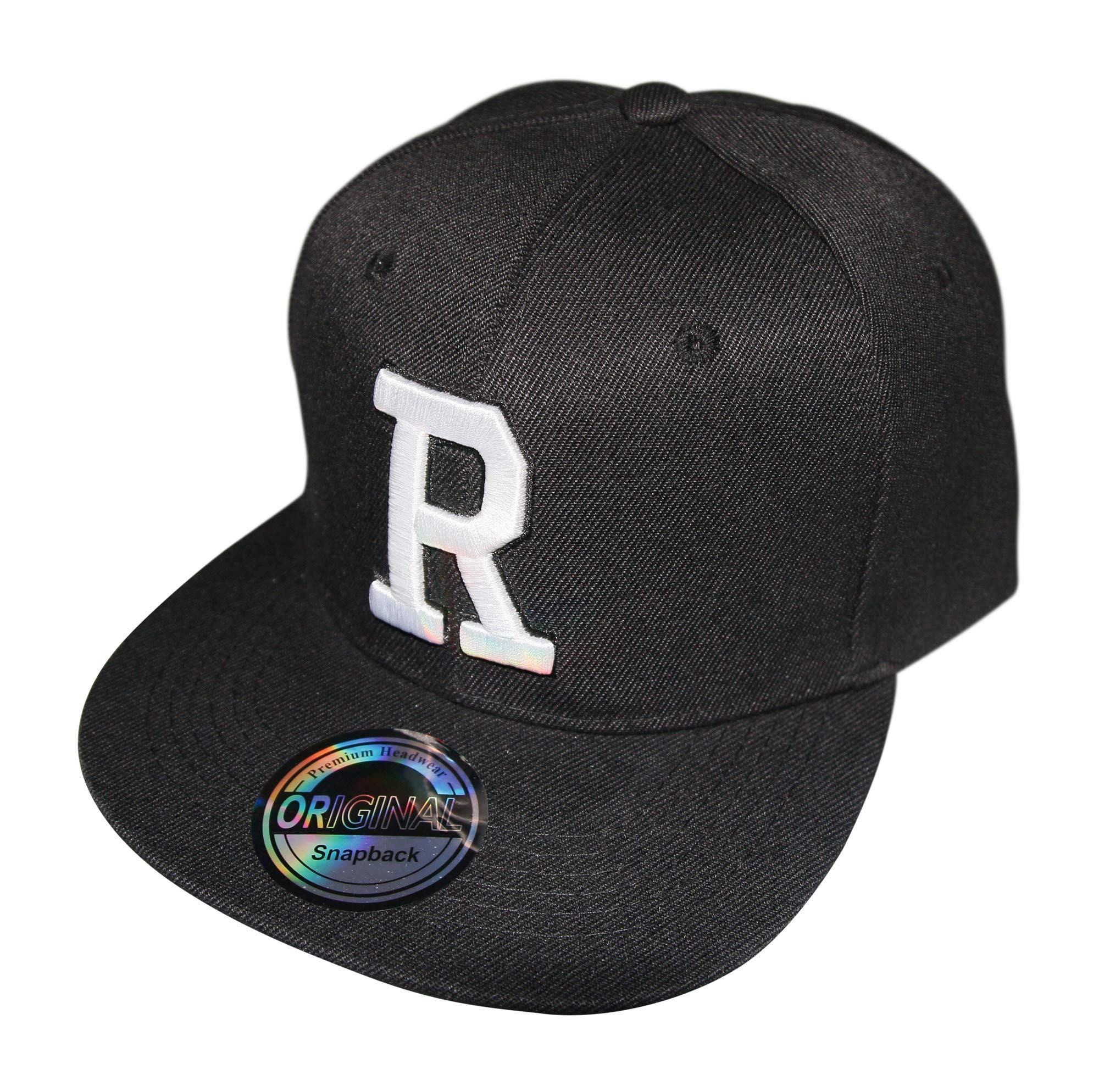 Premium HeadwearLetter Initials Snapback Cap Black & White