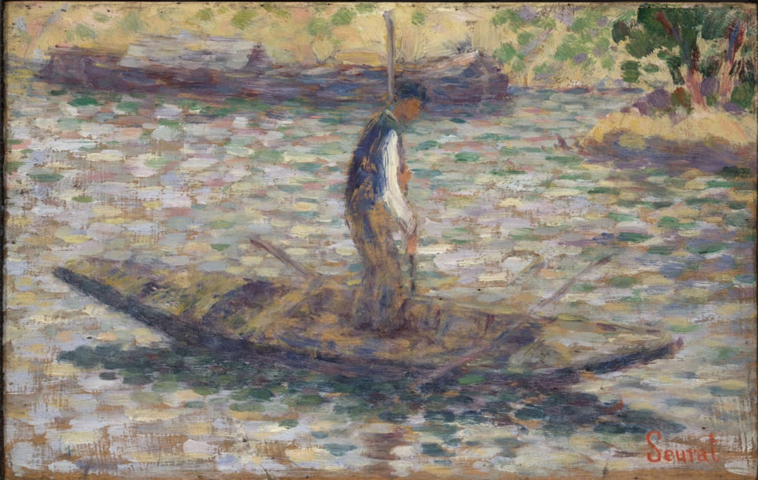 Artxlxxbn No Frame Famous Painting Canvas Artwork Graffiti Print A Fisherman By Georges Seurat Portrait Canvas Image For Home Decor 60X90cm