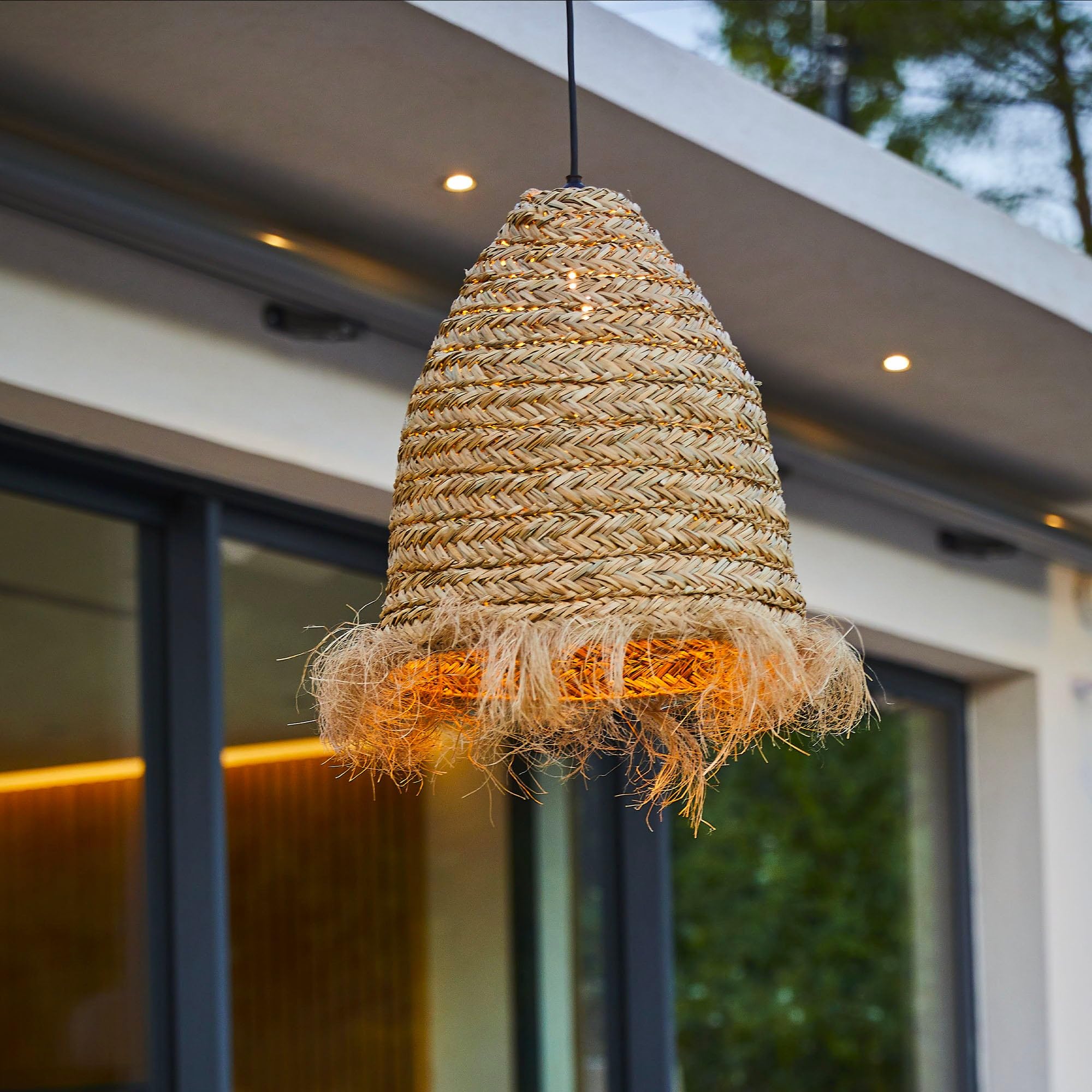 Lumisky Abat Jour ANAFI Seegras, Natur, Boho-Stil, für elektrische Fassung E27