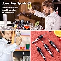 Vista 8 de Liquor Bottle Pourers with Rubber Dust Cap 2 Pack Stainless Steel Pour Spouts for Liquor Bottles/Olive Oil Bottles/Alcohol Bottles/Vinegar Bottles