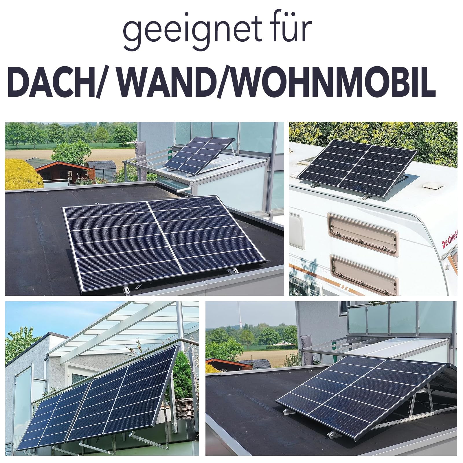 enjoy solar Triangles en aluminium - Support réglable - Angle d'inclinaison 22°-40° pour panneau solaire - Largeur maximale du module : 1140 mm (vis et écrous inclus)