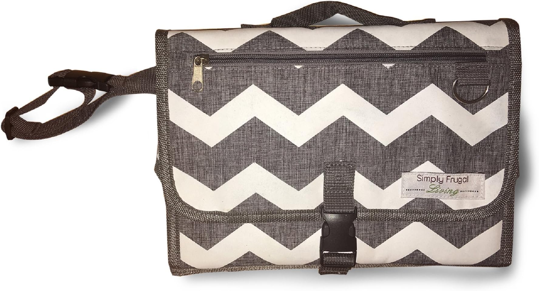 Alecoy Portable Changing Pad, Extra Long Diaper Changing Mat - Extra Long/Wide Portable Baby Changing Station by Simply Frugal Living- Detachable Pad, Bonus Toy Strap, Storage Compartments