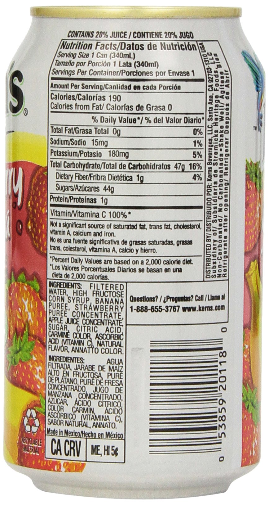 Kerns Strawberry Banana Nectar, 11.5 oz