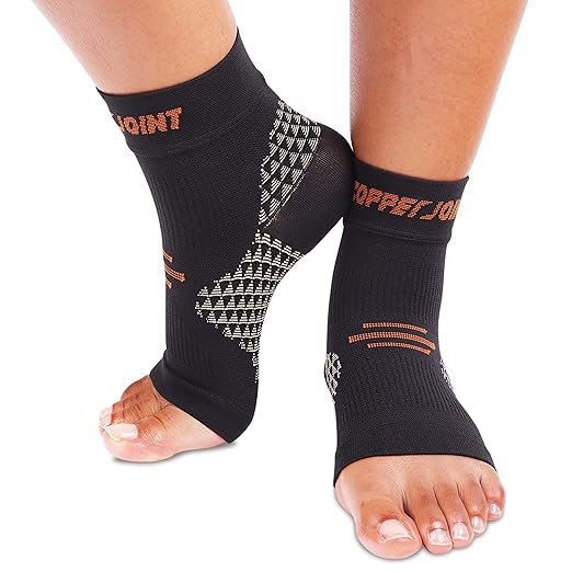 CopperJoint Foot Sleeve - Elastic Ankle Compression Socks for Women & Men, Foot Braces, Copper Ankle Brace Women Wrap, Copper Infused Compression Support for Running, Sports - X-Large