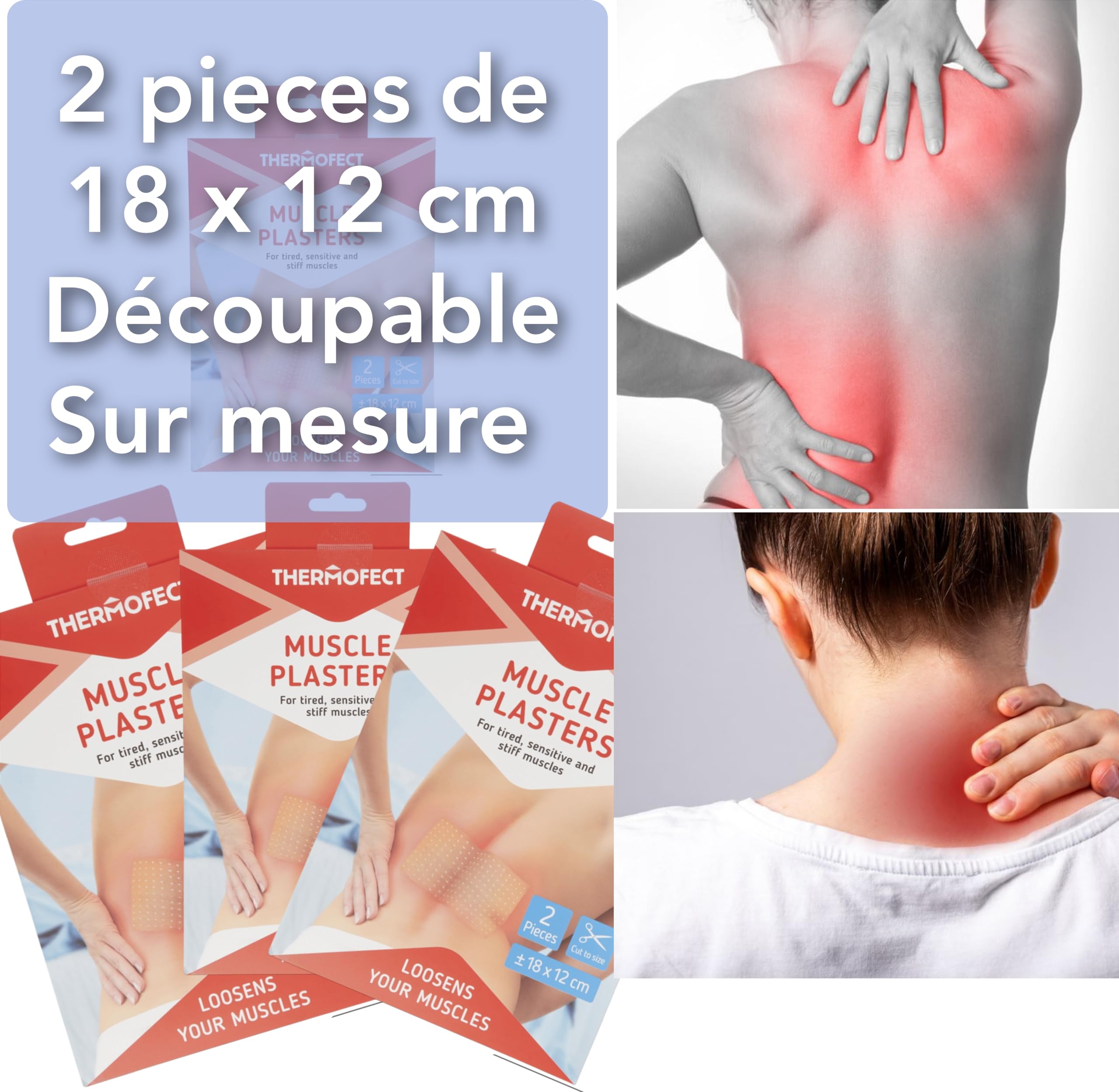 Patch Chauffant Thermofect Pour Le Dos, La Nuque Et Les Épaules - Taille M, Couleur Beige - Soulagement Par La Chaleur