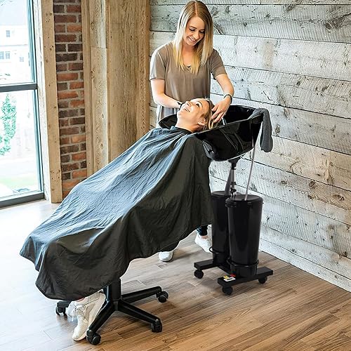 Miniatura 2 de Cuenco de champú portátil eléctrico recargable con bomba, fregadero portátil para lavar el cabello ajustable con rociadorruedas, champú en cualquier