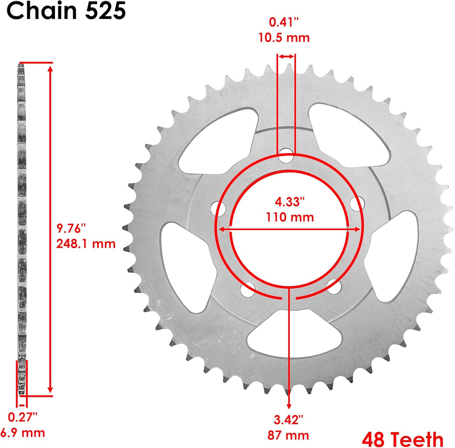 Caltric Black Drive Chain And Sprocket Kit Compatible with Suzuki Gsx650F Gsx650Fa 2008-2016