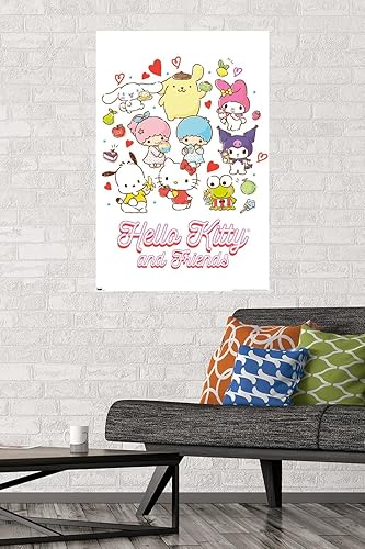 Miniatura 2 de Trends International Hello Kitty and Friends 23 sabores favoritos - Póster de pared Kawaii, 34 pulgadas de largo x 22.4 W, versión premium sin marco