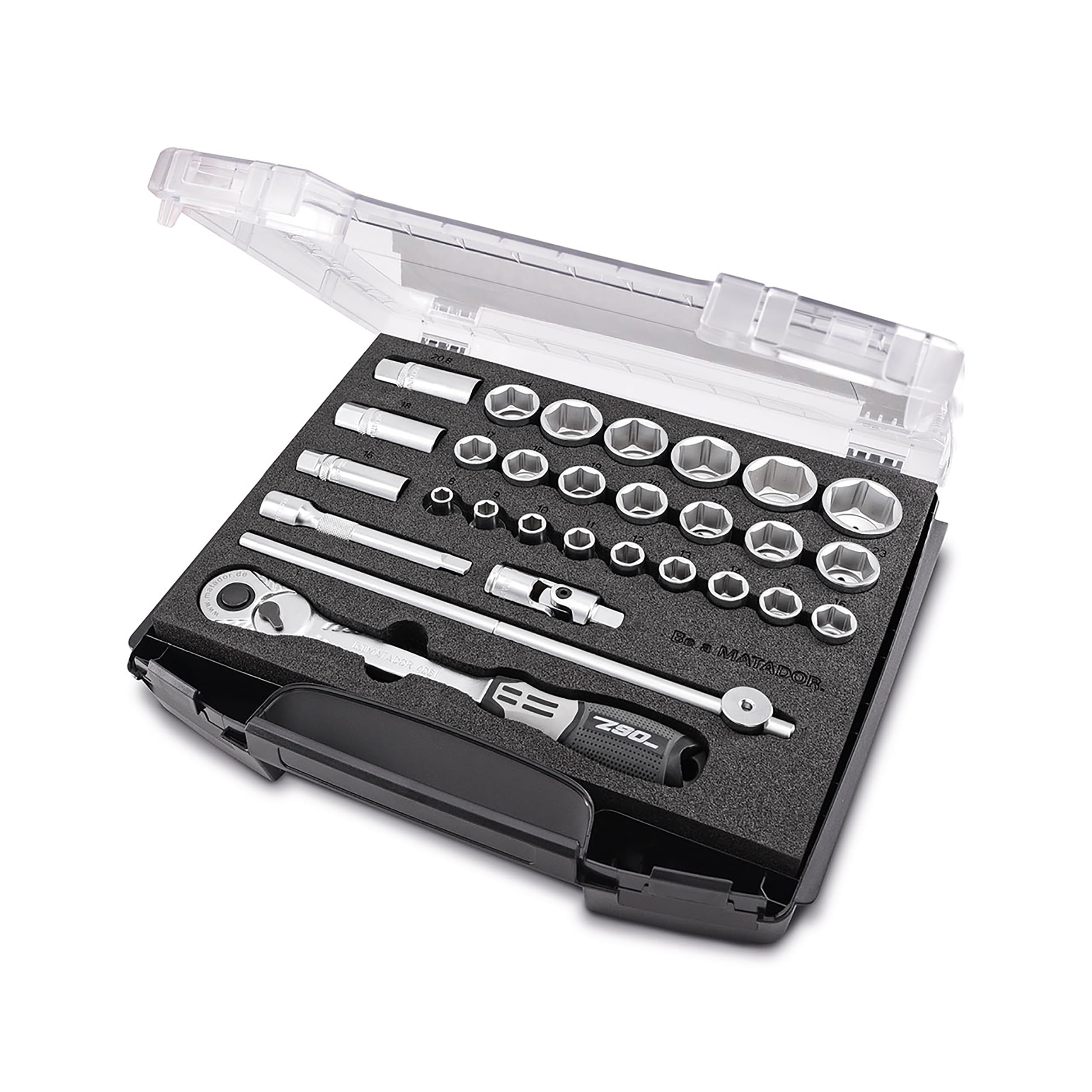 Matador 81454114 - Juego de llaves de carraca de 1/2 pulgadas, incluye llave de bujía y llave para tuercas de rueda, sistema i boxx 72, smartybox S4, herramienta MATADOR n.º 81454114