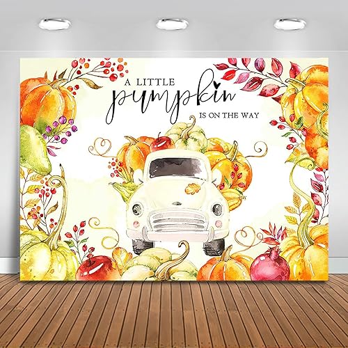 Mocsicka Fondo de calabaza para baby shower, camión, otoño, baby shower, decoración de fiesta, fondo de calabaza, baby shower, fotografía, cabina de