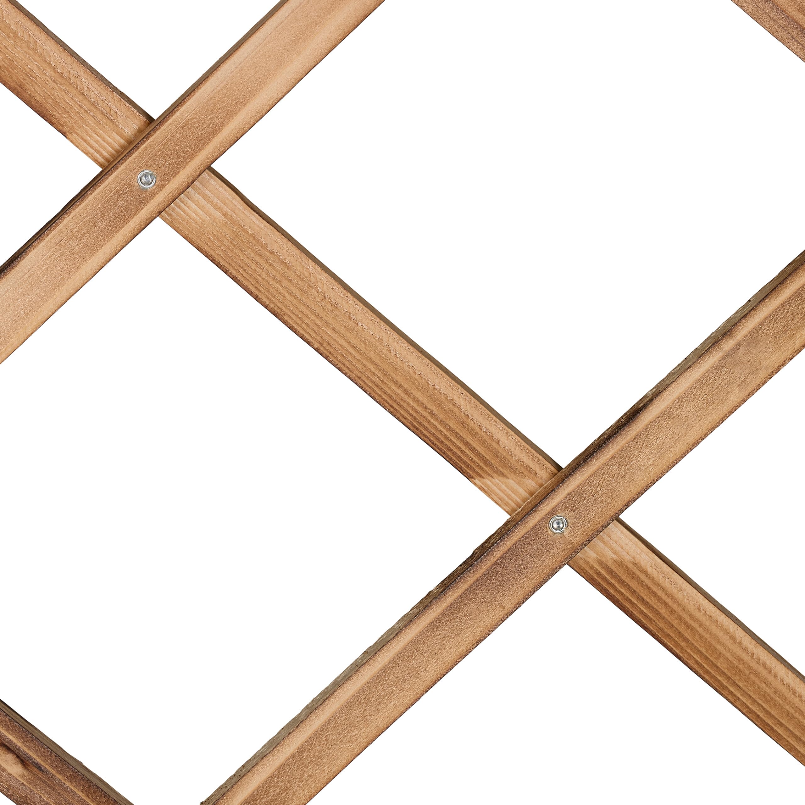 Relaxdays Rankgitter ausziehbar, 3er Set, 180x90 cm, Holz, Rankhilfe Kletterpflanzen, Holzgitter Wand, Spalier, geflammt