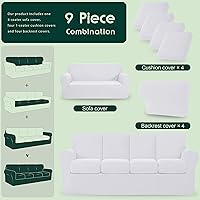 Vista 549 de CHUN YI - Funda elástica para sofá (7 piezas), funda para sofá de 3 plazas con tres respaldos y cojines separados con banda elástica, tela jacquard