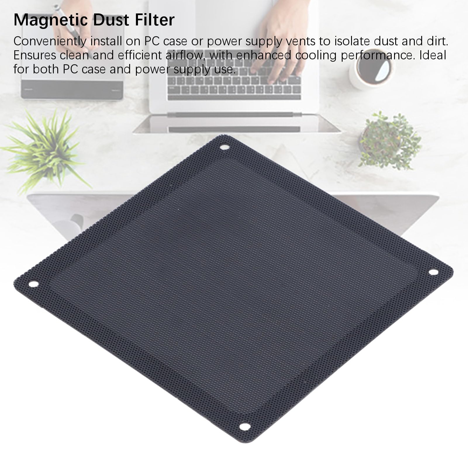 140 x 140mm DIY PC Case Dust Mesh Filter, [ 10 Pack ] PVC Soft Dust Filter Cover with Magnetic Frame, PC Case Cover