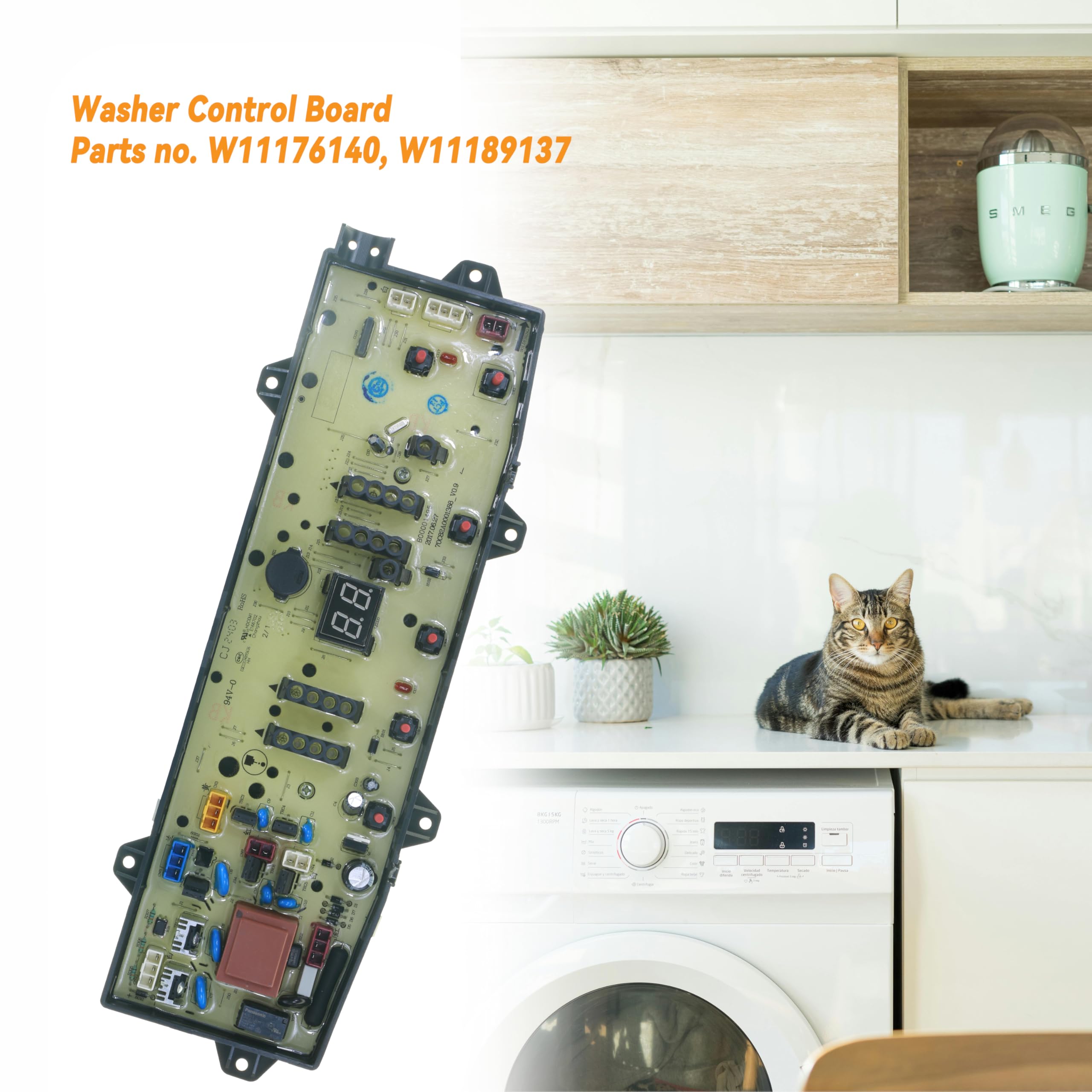W11176140 W11189137 - Placa de control de arandela compatible con Whirlpool Kenmore arandela sustituye a PS12348800 AP6286840 EAP12348800 4813718