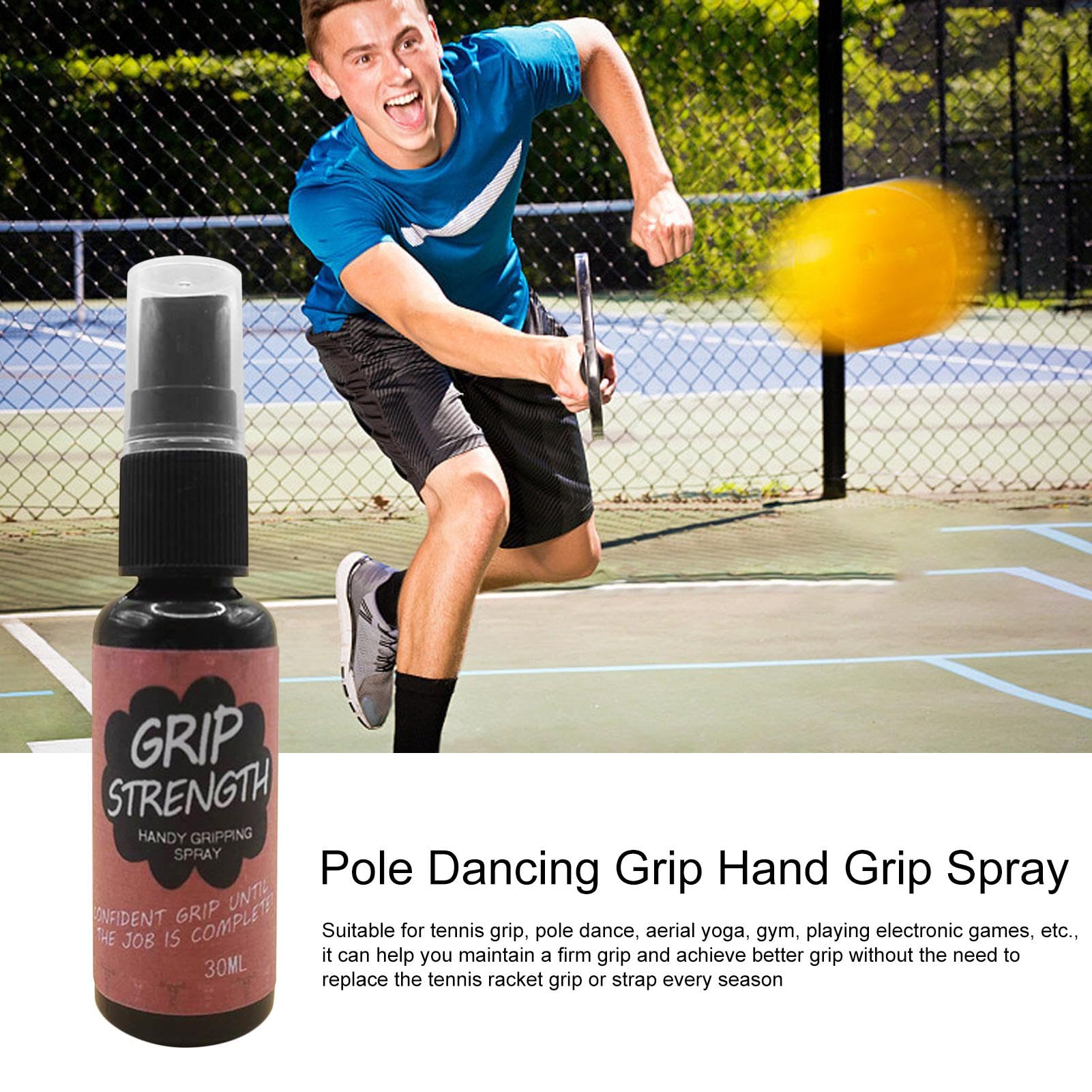 Generic 30mL Better Hand Grip Spray for Pole Dancing, Aerial Silks, Football Grip Spray, Enhanced Bat Grip Spray Firm Basketball Grip, for Football Tennis Golf Weightlifting Pole Fitness Gymnastics